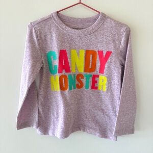 NWT J. Crew Crewcuts Candy Monster Long Sleeve Tee Girls 2 Purple